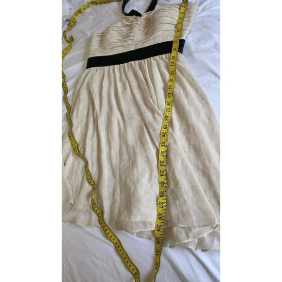 MISS SIXTY M60 Mini DRESS SIZE 10 CREAM BLACK ACCENTS Wedding Guest Shower NWT - Picture 9 of 14